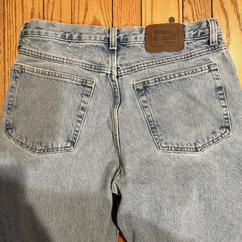 Work Sport Flannel Lined Jeans Mens 32x30 Light Wash Workwear Grunge Denim - Picture 5 of 13